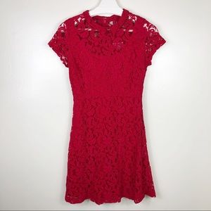 Eva Mendes New York & Company Red Lace Dress, 0